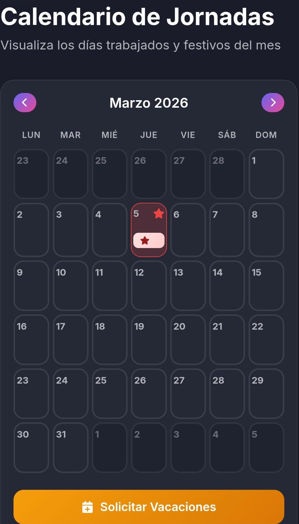 Calendario de Jornadas